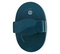 Imperial Riding IRH Soft Spring Curry Comb with Handle Large Flexible Plastic Curry Comb with Ergonomic Soft Grip Effective Fur Cleaning for Daily Horse Care, Forest Green