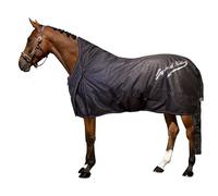 Imperial Riding IRH Super-Dry Summer Blanket, 600D Waterproof & Breathable (3000 mm/3000 MVP), Cotton Lining, High Neck, Cross Straps & Tail Flap, Horse Blanket, Summer & Transitional Period, Black