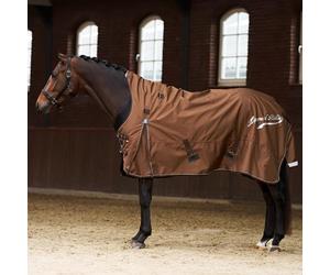 Imperial Riding IRH Super-Proof Outdoor Blanket, 100 g, 1200D Ripstop Nylon, Waterproof & Breathable, Neck Piece, Kick Pleats & Padding, Robust Transition Blanket, Horses, Bronze, 125