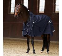 Imperial Riding IRH Super-Proof Outdoor Blanket 300 g, 1200D Ripstop Nylon, Waterproof & Breathable, Neck Piece & 300 g Filling, Heavy Duty Winter Blanket Horses, Navy, 155