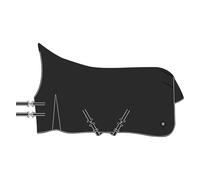 Imperial Riding IRHBasic Outdoor Blanket, 300 g, Highneck, Warm Outdoor Blanket, Weatherproof Material, Kick Pleat, 600D Polyester, Cross Surcingles, Tail & Leg Cords, Black, 155