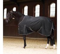 Imperial Riding IRHBasic Outdoor Blanket, 300 g, Removable Neck Piece, Warm Outdoor Blanket, Weatherproof Material, Kick Pleat, 600D Polyester, Cross Surcingles, Tail & Leg Cords, Black, 115