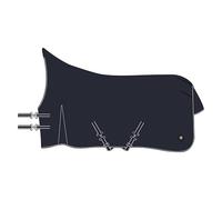 Imperial Riding IRHBasic Outdoor Blanket Summer Rain Blanket with High Neck, Lightweight Outdoor Blanket, Weatherproof Material, with Kick Pleat, Cross Surcingles, Tail & Leg Straps, Navy, 145