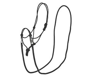 Imperial Riding IRHFree Ride Knot Halter - Lightweight, Durable Rope Halter Made of Strong Polyester Rope, Individually Adjustable, for Training, Floor Work & Everyday Use, Black, Pony