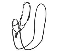 Imperial Riding IRHFree Ride Knot Halter - Lightweight, Robust Rope Halter Made of Strong Polyester Rope, Individually Adjustable, for Training, Floor Work & Everyday Use, Black, Cob
