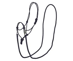 Imperial Riding IRHFree Ride Knot Halter - Lightweight, Robust Rope Halter Made of Strong Polyester Rope, Individually Adjustable, for Training, Floor Work & Everyday Life, Navy, Cob