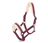 Imperial Riding IRHJewel Softshell Fig Headcollar Bordeaux Red with Rhinestones and Faux Fur, Size: Full