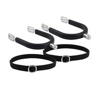 Imperial Riding Mens Basic Spores with Spur Straps with Silicone Sleeve Silver 20mm
