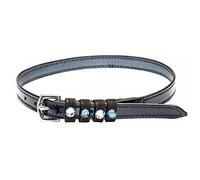 Imperial Riding Spur Straps Pardouz Patent Leather with Coloured Crystals, navy-metal
