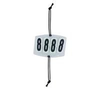Imperial Riding Start Number IRH Basic, Square Race Number Holder with Elastic Cords, 4-Digit, White, 1 Size