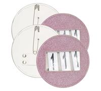 Imperial Riding Tournament Numbers IRH Glitter Round, Round Race Number Holder with Glitter, Three Digits, Set of 2, Pink, 1SIZE