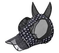 Imperial Riding Trail Ride Fly Mask with Nose Guard Black AOP Pony