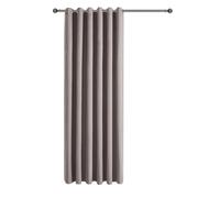 Imperial Rooms 100% Blackout Eyelet Curtains for Living Room 66x84 Inch Mocha Curtains Super Soft Linen Door Curtain 1 Panel with matching Tieback