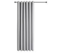 Imperial Rooms 100% Blackout Eyelet Curtains for Living Room 66x84 Inch Silver Curtains Super Soft Linen Door Curtain 1 Panel with matching Tieback