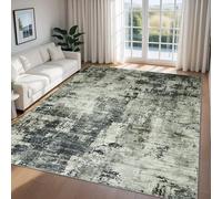 Imperial Rooms Abstract Grey Extra Large Rugs Living Room 200x290 cm Short Pile Area Rugs for Bedroom Machine Washable Non Slip Carpet for Kids Room Soft Vintage Design Boho Rug, Frost
