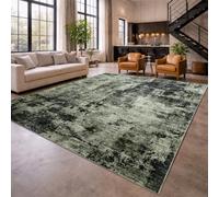 Imperial Rooms Abstract Grey Rugs Living Room Large 160x230 cm Short Pile Area Rugs for Bedroom Machine Washable Non Slip Carpet for Kids Room Soft Vintage Design Boho Rug, Frost