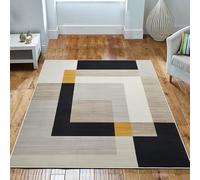 Imperial Rooms Area Rugs for Bedroom - Printed Rugs Living Room Large 200x290 Cm Geometric Style Modern Floor Carpet Non Shedding Super Soft Extra Large Rug - Easy Care (Milo)