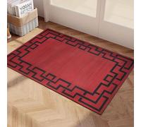 Imperial Rooms Area Rugs Living Room - Red Rugs for Bedroom - Greek Key Style Durable Super Soft Modern Kitchen Rug Non Shedding Small Floor Carpet Easy Care (40CM x 60CM, Lexi)