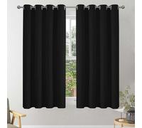 Imperial Rooms Blackout Curtain-Thermal Ready Made Eyelet Curtain (2 Panel) For Window Curtains Black, (W)1.17Mx(L)1.37M