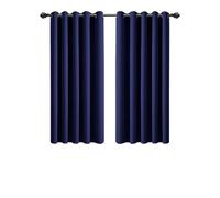 Imperial Rooms Blackout Curtains for Bedroom 46x54 Inch Eyelet Navy Curtains Window Treatments Super Soft Ring Top Living Room Curtain 2 Panels with Tiebacks