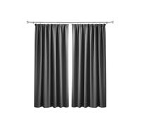 Imperial Rooms Blackout Curtains Super Soft Thermal Insulated Pencil Pleat Blackout Curtains for Living Room Bedroom (Grey, 66" x 72" (168cm x 183cm))