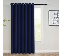 Imperial Rooms Blackout Eyelet Curtains for Bedroom 66x84 Inch Luxury Thermal Insulated Darkening Windows Treatment Navy Door Curtain 1 Panel with 1 Tieback