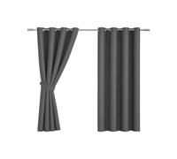 Imperial Rooms Blackout Eyelet Curtains for Bedroom, Grey 46”x54” 1 pair