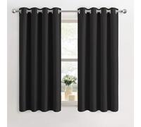 Imperial Rooms Blackout Eyelet Curtains for Living Room 46x54 inch Dropt Thermal Insualted Grey Curtain Window Treatments Super Soft Black Out Curtain Pair Panels with Two Tie Backs