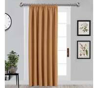 Imperial Rooms Blackout Pencil Pleat Curtains for Bedroom 66 x 84 Drop Inch Beige Curtains Thermal Insulated Door Curtain, 1 Panel with 1 Tieback