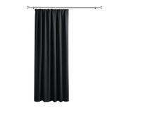Imperial Rooms Blackout Pencil Pleat Curtains for Bedroom 66 x 84 Drop Inch Black Curtains Thermal Insulated Door Curtain, 1 Panel with 1 Tieback