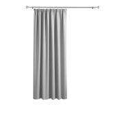 Imperial Rooms Blackout Pencil Pleat Curtains for Bedroom 66 x 84 Drop Inch Light Grey Curtains Thermal Insulated Door Curtain, 1 Panel with 1 Tieback