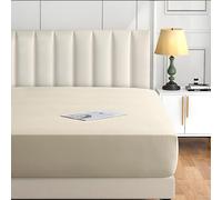 Imperial Rooms Brushed Microfibre Double Fitted Sheet 25 CM Easy Care Soft Bed Sheets Fade Resistant (Cream)