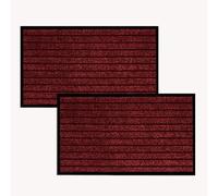 Imperial Rooms Burgundy Door Mat Non Slip - 2 Pack Rubber mat 60x90cm Machine Washable Door Matts indoor Dirt Trapper Super Absorbent Door Mats Outdoor