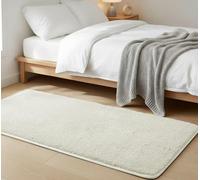 Imperial Rooms Cozy Rugs Living Room, 100% Polyester, Anti Slip Backing, Soft Fluffy Thick Low Pile 600 GSM, Small Bedside Rug for Bedroom, Non Shedding Carpet for Kids Nursery Room, Cream, 80x150 cm
