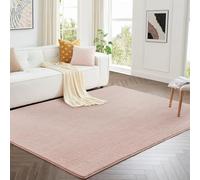 Imperial Rooms Cozy Rugs Living Room, 100% Polyester, Anti Slip Backing, Soft Fluffy Thick Low Pile 600 GSM, Large Bedside Rug for Bedroom, Non Shedding Carpet Kid Nursery Room, Light Pink, 120x170 cm