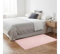 Imperial Rooms Cozy Rugs Living Room, 100% Polyester, Anti Slip Backing, Soft Fluffy Thick Low Pile 600 GSM, Small Bedside Rug for Bedroom, Non Shedding Carpet Kids Nursery Room, Light Pink, 60x120 cm