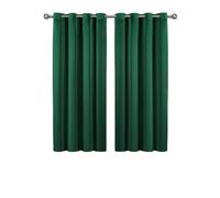 Imperial Rooms Crushed Velvet Curtains 46x54 Eyelet Green Fully Lined Blackout Curtains Soft Ring Top Curtains for Living Room Bedroom with Matching Tie Backs (116cm x 137cm)