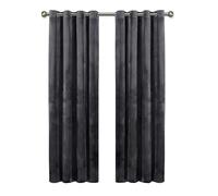 Imperial Rooms Crushed Velvet Curtains for Living Room 66x72 Inch Dope Eyelet Blackout Curtains Super Soft Ring Top Thermal Insulated Grey Curtain 2 Panel with Matching Tiebacks