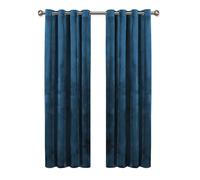 Imperial Rooms Crushed Velvet Curtains for Living Room 66x72 Inch Dope Eyelet Blackout Curtains Super Soft Ring Top Thermal Insulated Curtain 2 Panel with Matching Tiebacks, Navy