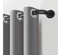 Imperial Rooms Curtain Pole Metal Extendable Room Darkening Blackout Curtain Rod with Curved Pole - Adjustable Curtain Poles for Eyelet Curtains (Matte Black, 120-210cm, 48 to 83 Inches)