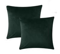 Imperial Rooms Cushion Covers 45 x 45 cm Dark Green Square Throw Pillow Cases with Invisible Zipper 18x18 Inch Plain Bedroom Cushion for Sofa Xmas Decor Living Room Car