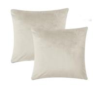 Imperial Rooms Cushion Covers 45 x 45 cm Pack of 2 Square Throw Velvet Pillow Cases Bedroom Decor Cushion for Sofa Living Room Car (Beige, 18 x 18 Inch)