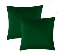 Imperial Rooms Cushion Covers 45 x 45 cm Pack of 2 Square Throw Velvet Pillow Cases Bedroom Decor Cushion for Sofa Living Room Car (Green, 18 x 18 Inch)