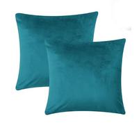 Imperial Rooms Cushion Covers 45 x 45 cm Pack of 2 Square Throw Velvet Pillow Cases Bedroom Decor Cushion for Sofa Living Room Car (Teal, 18 x 18 Inch)