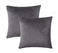 Imperial Rooms Cushion Covers 45 x 45 cm Pack of 2 Square Throw Velvet Pillow Cases Bedroom Decor Cushion for Sofa Living Room Car (Charcoal, 18 x 18 Inch)