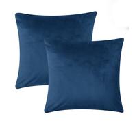 Imperial Rooms Cushion Covers 45 x 45 cm Pack of 2 Square Throw Velvet Pillow Cases for Bedroom Sofa Living Room Car (Navy, 18 x 18 Inch)