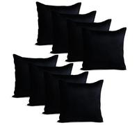 Imperial Rooms Cushions with Covers Included 45 x 45 cm Black Pack of 8 (8 Cushion Covers, 8 Inners) Decorative Square Stripe Pillowcases for Livingroom Couch with Invisible Zipper (18x18 Inches)