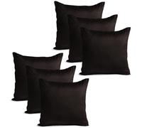 Imperial Rooms Cushions with Covers Included 45 x 45 cm Coffee Pack of 6 (6 Cushion Covers, 6 Inners) Decorative Square Stripe Pillowcases for Livingroom Couch with Invisible Zipper (18x18 Inches)