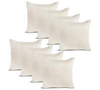 Imperial Rooms Cushions with Covers Included 45 x 45 cm Cream Pack of 8 (8 Cushion Covers, 8 Inners) Decorative Square Stripe Pillowcases for Livingroom Couch with Invisible Zipper (18x18 Inches)