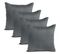 Imperial Rooms Cushions with Covers Included 45 x 45 cm Grey Pack of 4 (4 Cushion Covers, 4 Inners) Decorative Square Stripe Pillowcases for Livingroom Couch with Invisible Zipper (18x18 Inches)